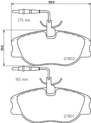 HELLA PAGID 8db355018171 -  Комплект тормозных колодок, дисковый тормоз